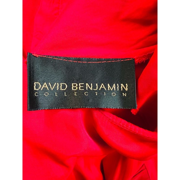 Vintage 80s David Benjamin Collection Red Maxi Dress Short Sleeves Fit M/L - Picture 11 of 12